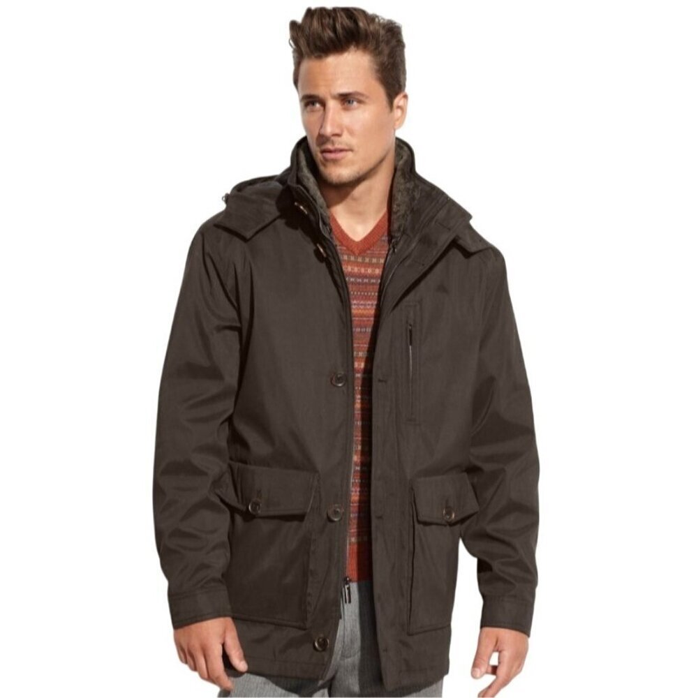 London Fog Brown Double Lined Overcoat Men Size Medium Gorpcore Cabincore Winter